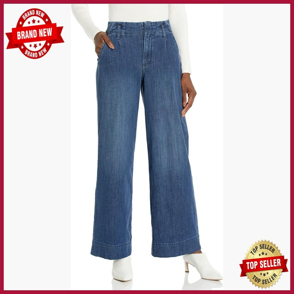 High Rise Wide Leg Trousers, Relaxed Fit, Polyester Blend, Professional Style